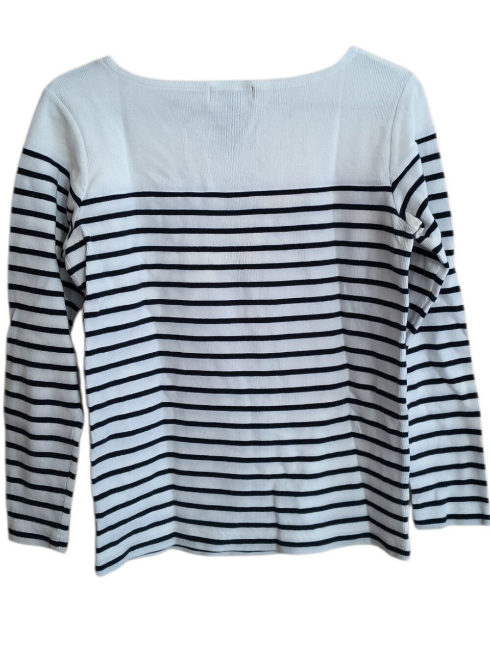 Lauren Ralph Lauren White and Navy Marine Supply Co Waffle Knit Top Size S - Picture 2 of 6